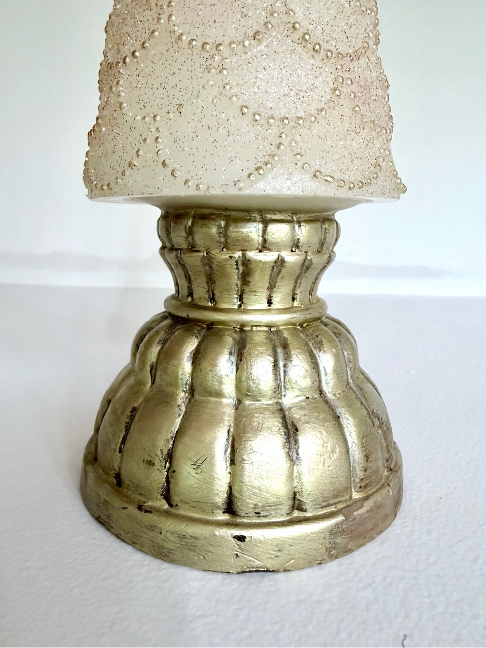 Three Illuminating Gold Wax Holiday Cone Trees - Picture 15 of 16